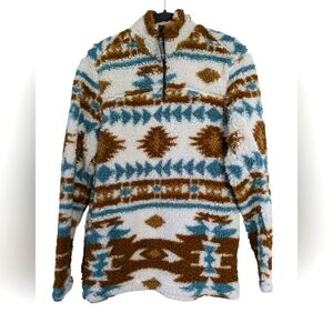 Fleece Southwest Aztec Medium‎ 1/4 Zip Pullover Cabincore
